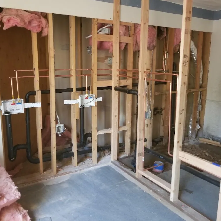 Copper pipe rough-in and plumbing installation in Iowa City